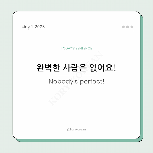 How to say Nobody's perfect! in Korean