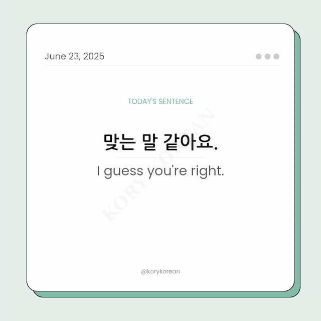 How to say I guess you're right in Korean